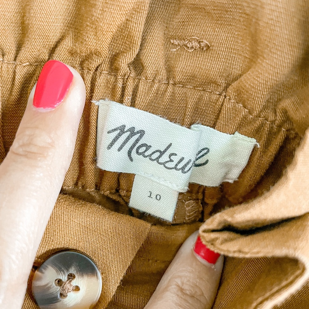 Madewell Linen Cotton Paper Bag Waist High Rise Shorts - Picture 3 of 6